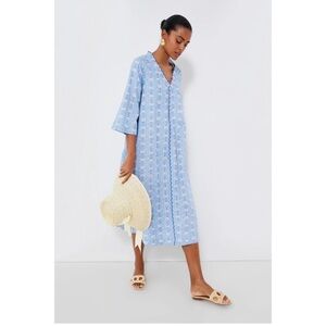 TUCKERNUCK Tnuck Beach Cornflower Blue Cote D'Azur Caftan M Blue Coverup